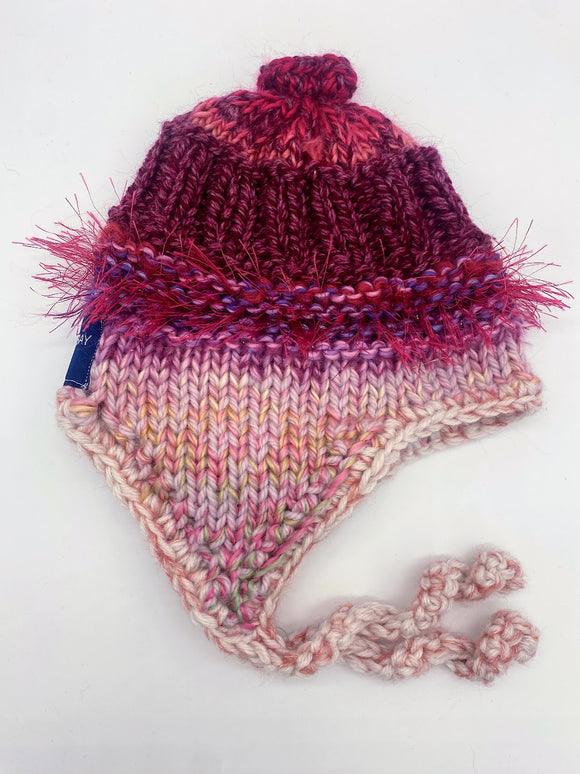 BABY  BEANIE - pink red ii