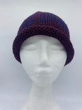 CHUNKY CLASSIC BEANIE - dark red blue - small