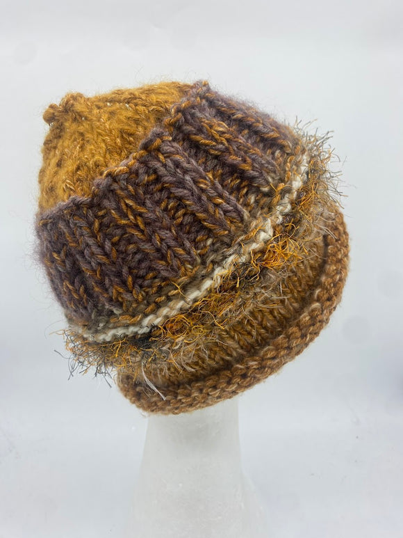 CHUNKY CLASSIC BEANIE - browns - medium.