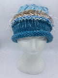 CHUNKY CLASSIC BEANIE - Blue/Tan- Medium