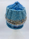 CHUNKY CLASSIC BEANIE - Blue/Tan- Medium