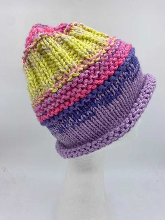 CHUNKY CLASSIC BEANIE - Rainbow Pastel- small/medium