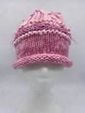 CHUNKY CLASSIC BEANIE - Pink White- medium