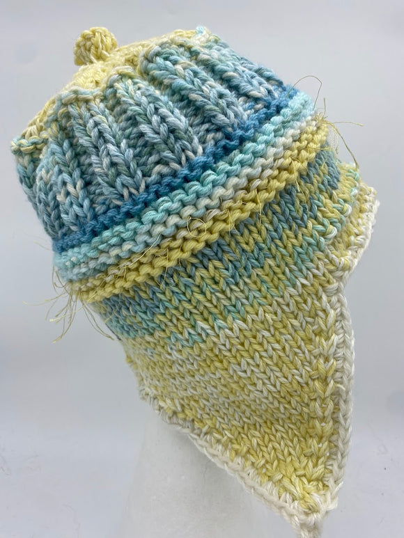 COASTAL BEANIE - Lemon Teal -  Medium/Large
