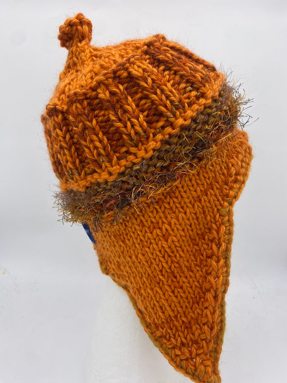 COASTAL BEANIE -Tangerine - Medium.