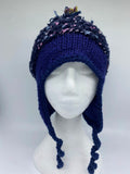 FOOF BEANIE- mixed blue-medium.