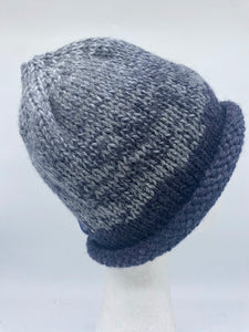 CHUNKY CLASSIC BEANIE -black dark grey -  medium