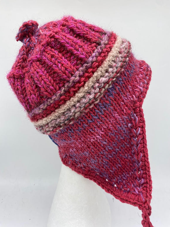 COASTAL BEANIE -Red Raspberry-Medium.