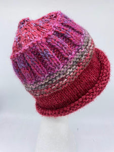 CHUNKY CLASSIC BEANIE - Red Raspberry- medium.