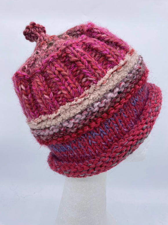 CHUNKY CLASSIC BEANIE -Raspberry Red ii-Medium