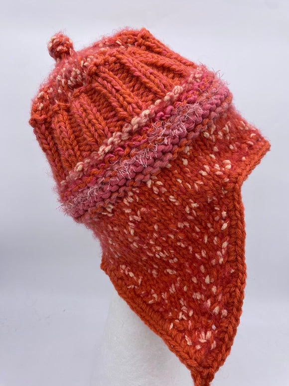 COASTAL BEANIE -Tangerine ii- Large Medium