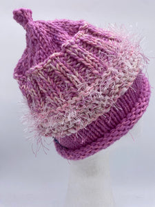 CHUNKY CLASSIC BEANIE - Pink - small/medium.