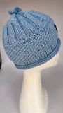 CHUNKY CLASSIC BEANIE - Spring Cotton- light blue- medium