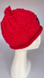 CHUNKY CLASSIC BEANIE - Spring Cotton- Red Pink- medium