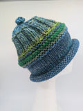 CHUNKY CLASSIC BEANIE - Blue/Green- Medium