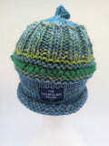 CHUNKY CLASSIC BEANIE - Blue/Green- Medium