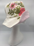 Retro Sun Hat-  Creamy floral